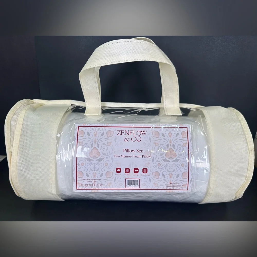 NEW - ZENFLOW &‎ Company Two Memory Foam Pillows
